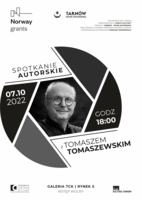 Plakat spotkania autorskiego z Tomaszem Tomaszewskim