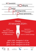 Plakat finału Wojewódzkiego Konkursu Pieśni Patriotycznej i Poezji Śpiewanej