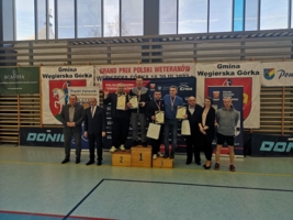 Adam Kieroński na podium Grand Prix Polski Weteranów w tenisie stołowym