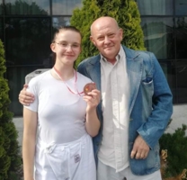 Nina Hynek z trenerem Bogusławem Kocikiem