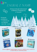 plakat zimowego turnieju gier planszowych