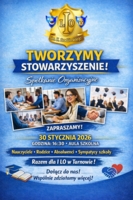 Plakat spotkania organizacyjnego Stowarzyszenia przy I LO