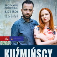 Plakat spotkania autorskiego z Małgorzatą i Michałem Kuźmińskimi