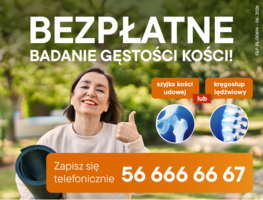 Plakat bezpłatnych badań gęstości krwi