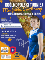 Plakat Ogólnopolskiego Turnieju Minipiłki Siatkowej Małgorzaty Glinki