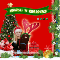 Plakat akcji "Mikołaj w Bibliotece"
