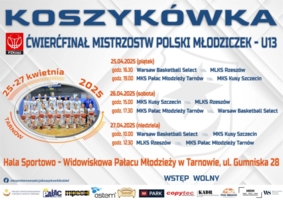 Plakat ćwierćfinału MP w koszykówce młodziczek