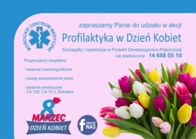 Plakat akcji "Profilaktyka w Dzień Kobiet"