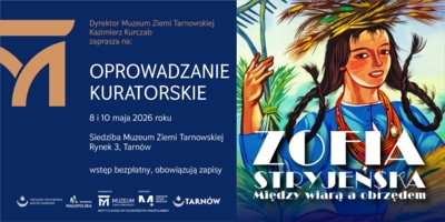 Plakat oprowadzania kuratorskiego po wystawie Zofii Stryjeńskiej