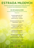 Plakat koncertów dyplomowych uczniów Zespołu Szkół Muzycznych