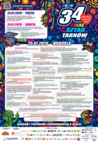 Plakat wydarzeń Wielkiej Orkiestry Świątecznej Pomocy w Tarnowie