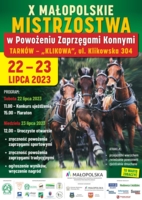 Plakat X Małopolskich Mistrzostw w Powożeniu Zaprzęgami Konnymi
