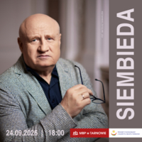 Plakat spotkania autorskiego z Maciejem Siembiedą