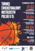 Plakat ćwierćfinałowego turnieju MP U-15 w koszykówce