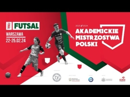 Plakat finałowego turnieju Akademickich Mistrzostw Polski w futsalu
