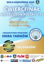 Plakat ćwierćfinałowego meczu Centralnej Ligi Juniorek U-15