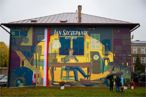 Uroczyste odsłonięcie muralu Jana Szczepanika