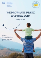 Plakat warsztatów "Wędrowanie przez wychowanie"