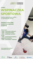 Plakat Akademickich Mistrzostw Małopolski we wspinaczce sportowej