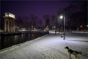 Park Strzelecki i Piaskówka w zimowej szacie
