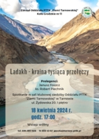 Plakat prelekcji "Ladakh - kraina tysiąca przełęczy"