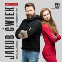 Plakat spotkania autorskiego z Jakubem Ćwiekiem