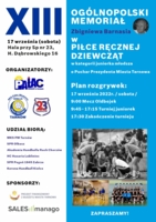 Plakat XIII Ogólnopolskiego Memoriału Zbigniewa Barnasia w piłce ręcznej juniorek młodszych o Puchar Prezydenta Miasta Tarnowa