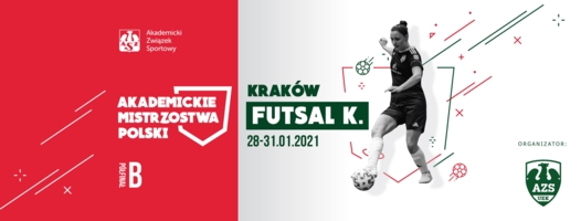 Plakat półfinałowego turnieju Akademickich Mistrzostw Polski w futsalu