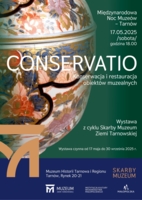 Plakat wystawy "Conservatio. Konserwacja i restauracja obiektów muzealnych"