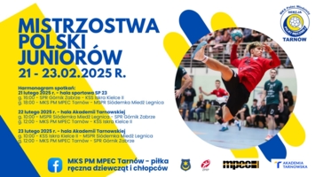 Plakat 1/16 finału Mistrzostw Polski juniorów w piłce ręcznej