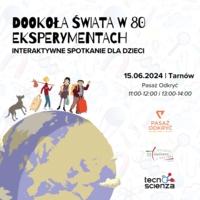 Plakat "Dookoła świata w 80 eksperymentach"