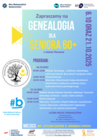Plakat "Genealogii dla seniora"