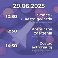Plakat niedzielnych seansów w Planetarium