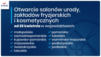 Baner z gov.pl dotyczący województw z nowymi obostrzeniami