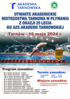 Plakat Otwartych Akademickich Mistrzostw Tarnowa w pływaniu