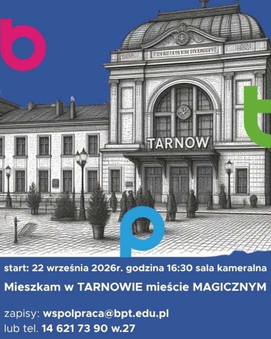 Plakat spotkania "Mieszkam w Tarnowie, mieście magicznym"