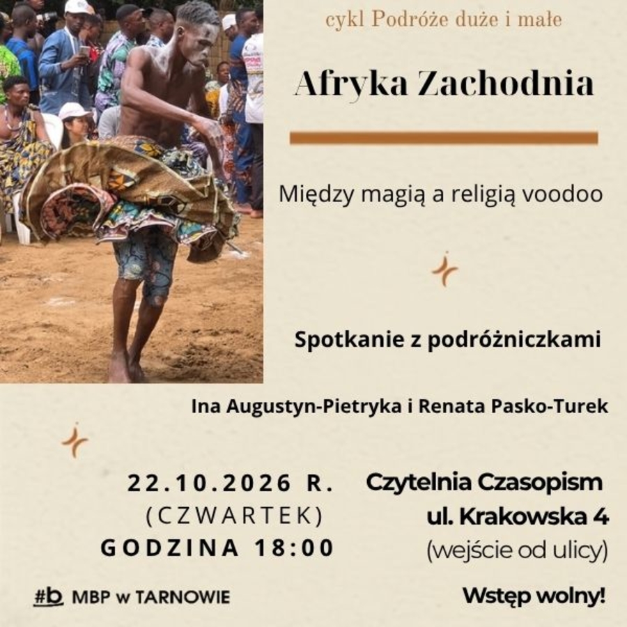 Plakat spotkania z cyklu "Podróże duże i małe"