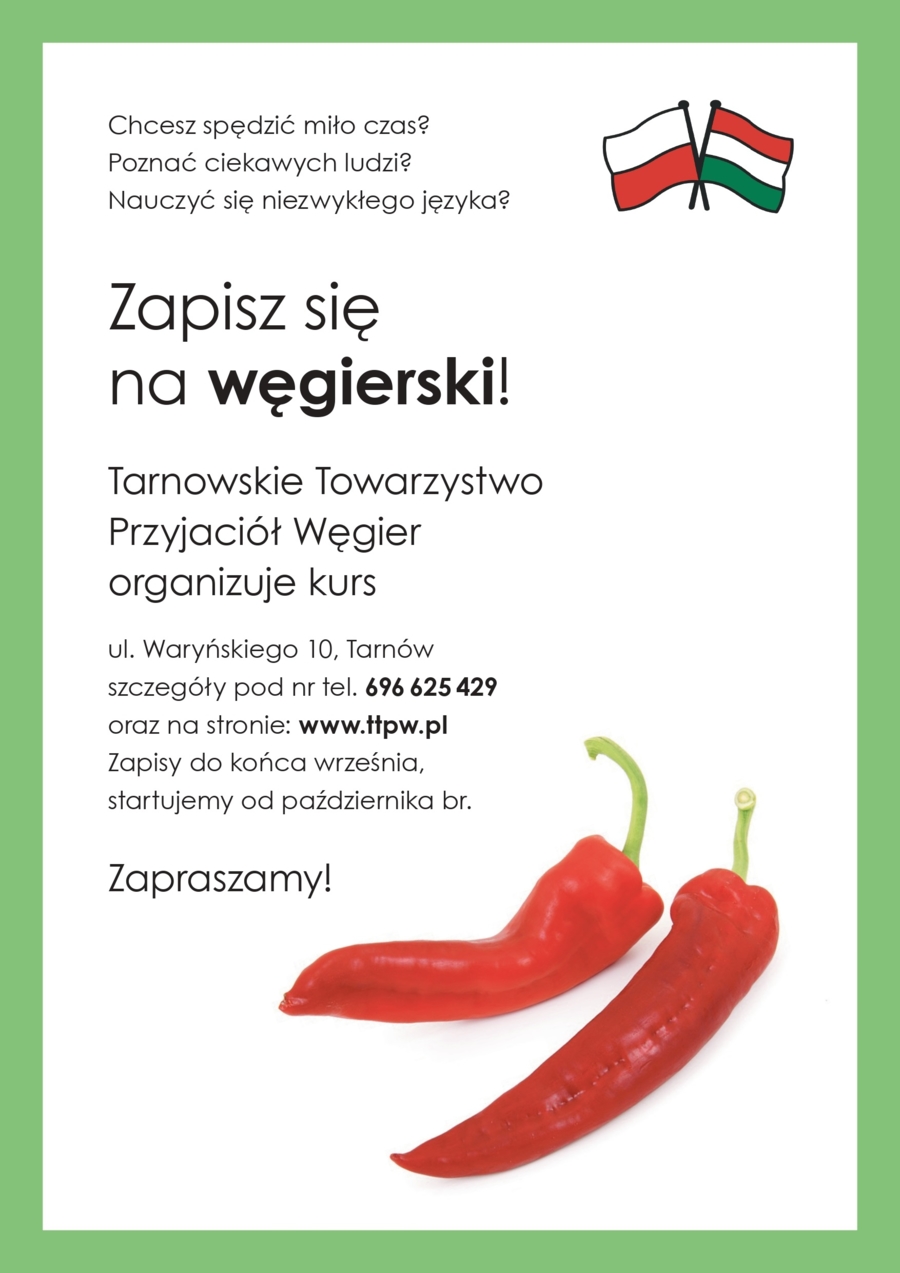 Plakat kursu języka węgierskiego