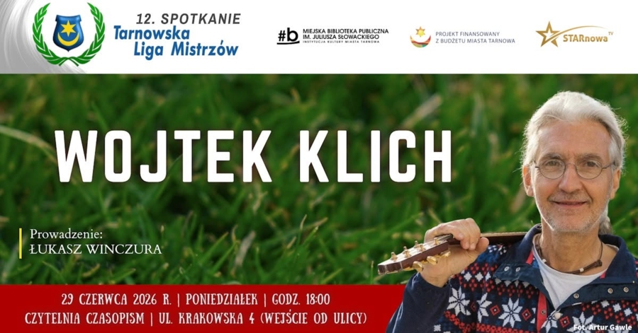 na zdjęciu Wojtek Klich orasz informacje o spotkaniu
