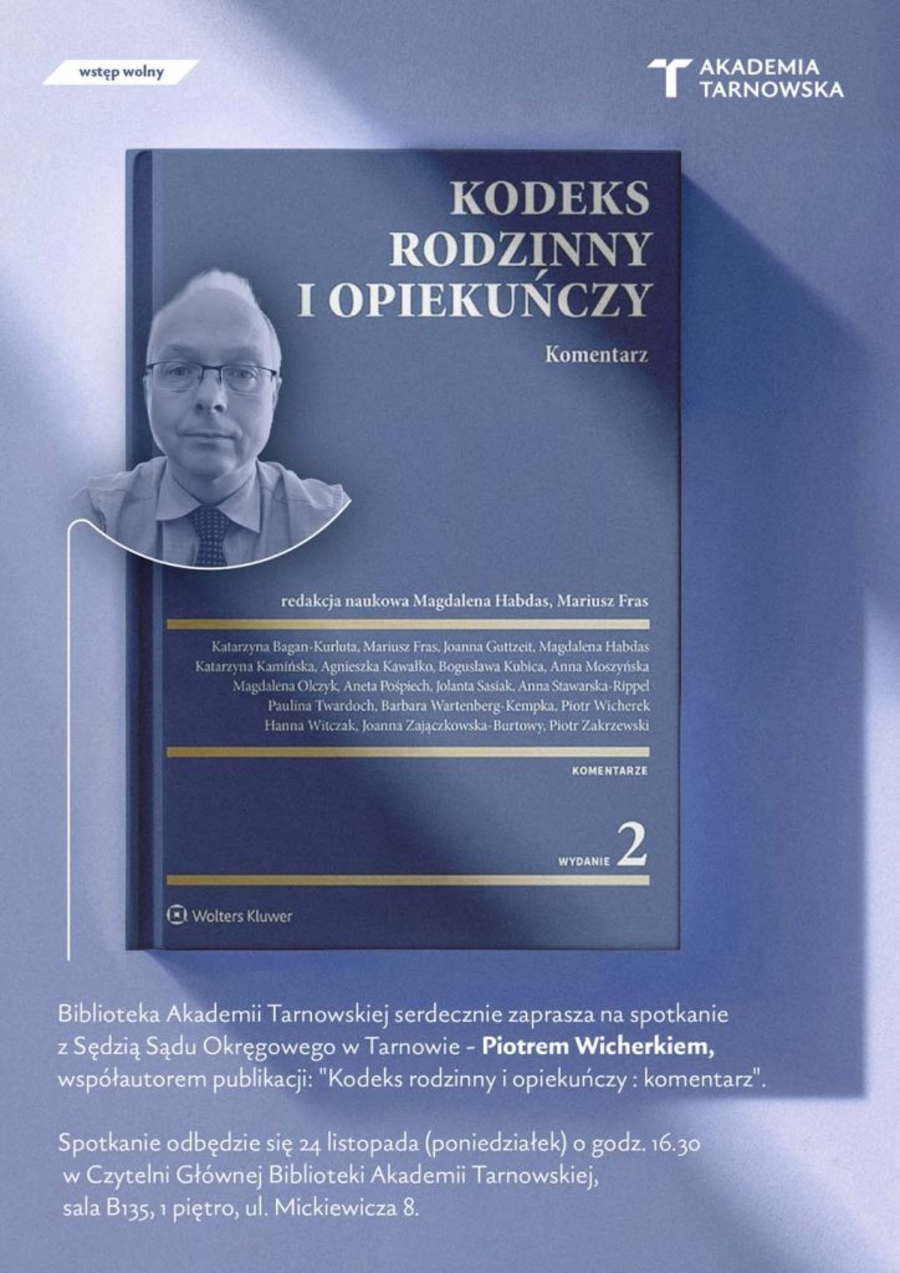 Plakat spotkania z Piotrem Wicherkiem