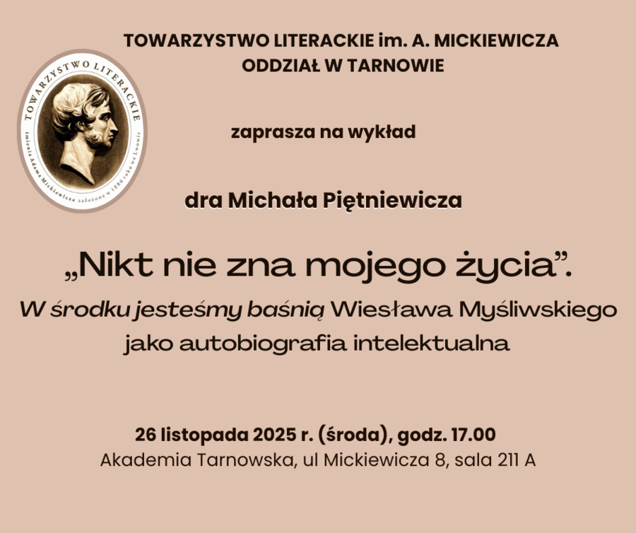 Zaproszenie na wykład dra Michała Piętniewicza