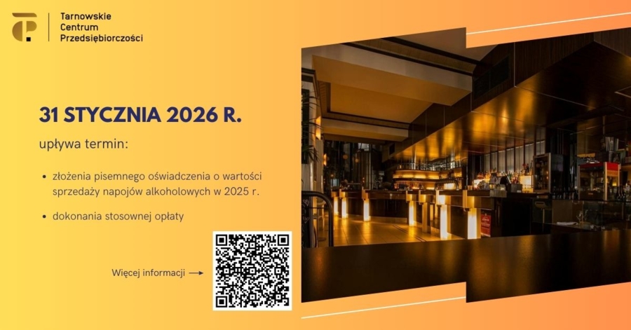 plakat informacyjny o opłacie za zezolenie na sprzedaż alkoholu