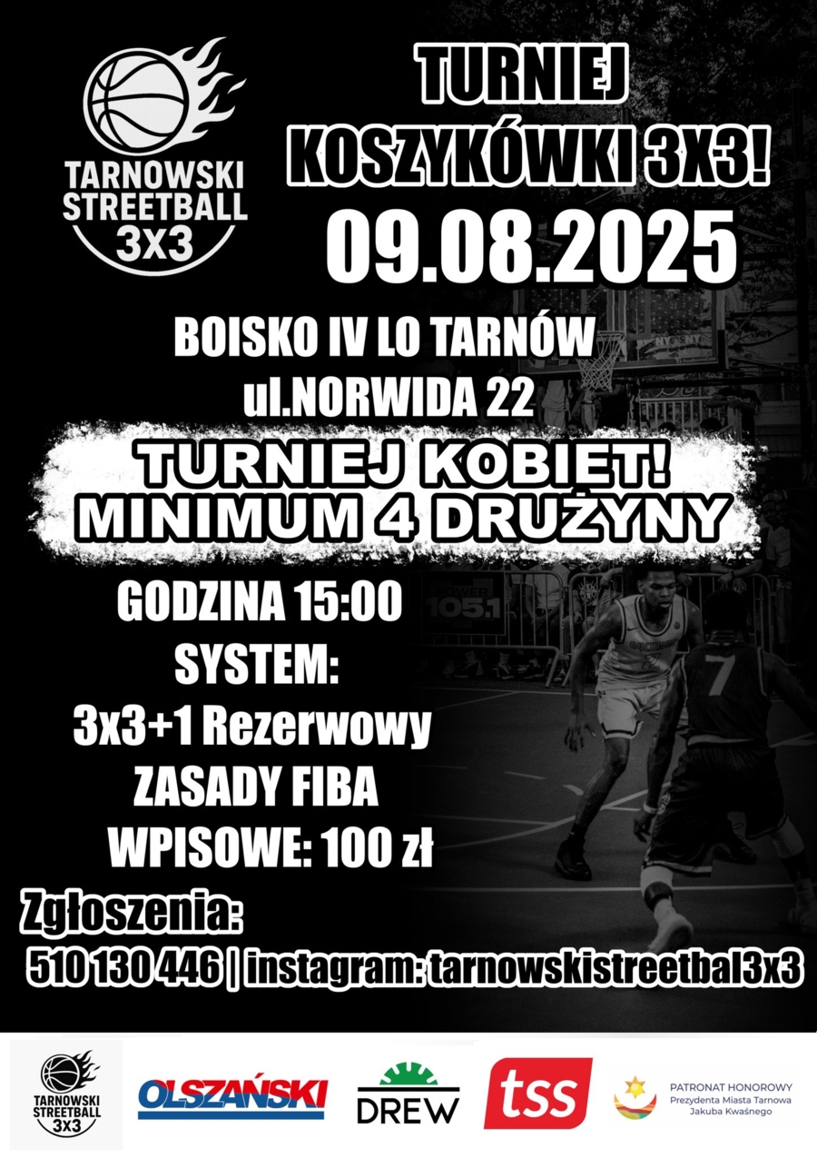 Plakat turnieju koszykówki 3x3