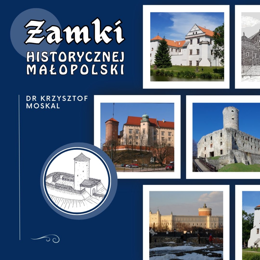 Plakat cyklu publikacji "Zamki historycznej Małopolski"