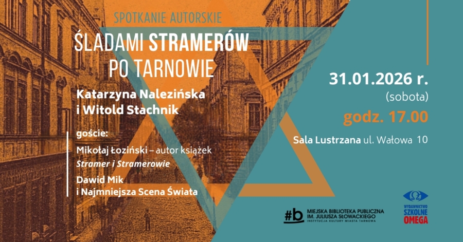 Plakat spotkania autorskiego z Katarzyną Nalezińską i Witoldem Stachnikiem