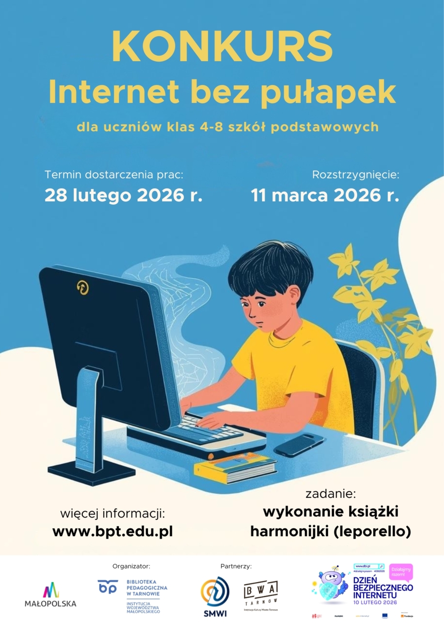 Plakat konkursu "Internet bez pułapek"
