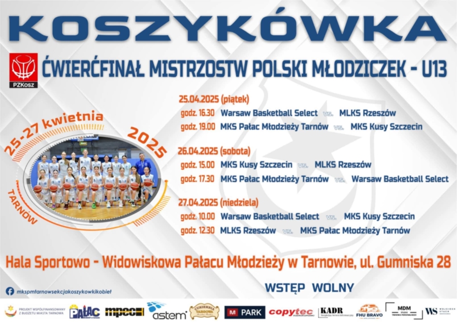 Plakat ćwierćfinału MP w koszykówce młodziczek