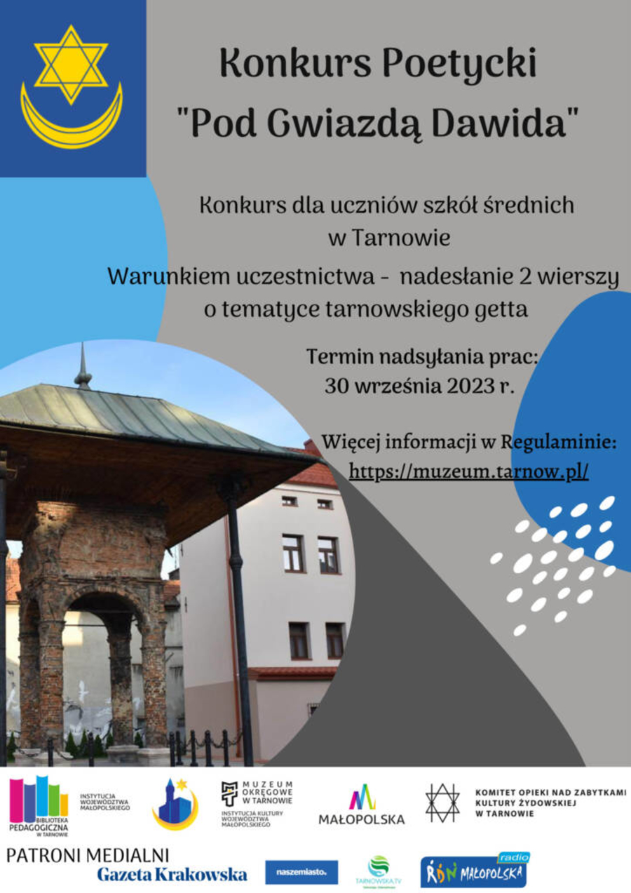 Plakat konkursu poetyckiego "Pod Gwiazdą Dawida"