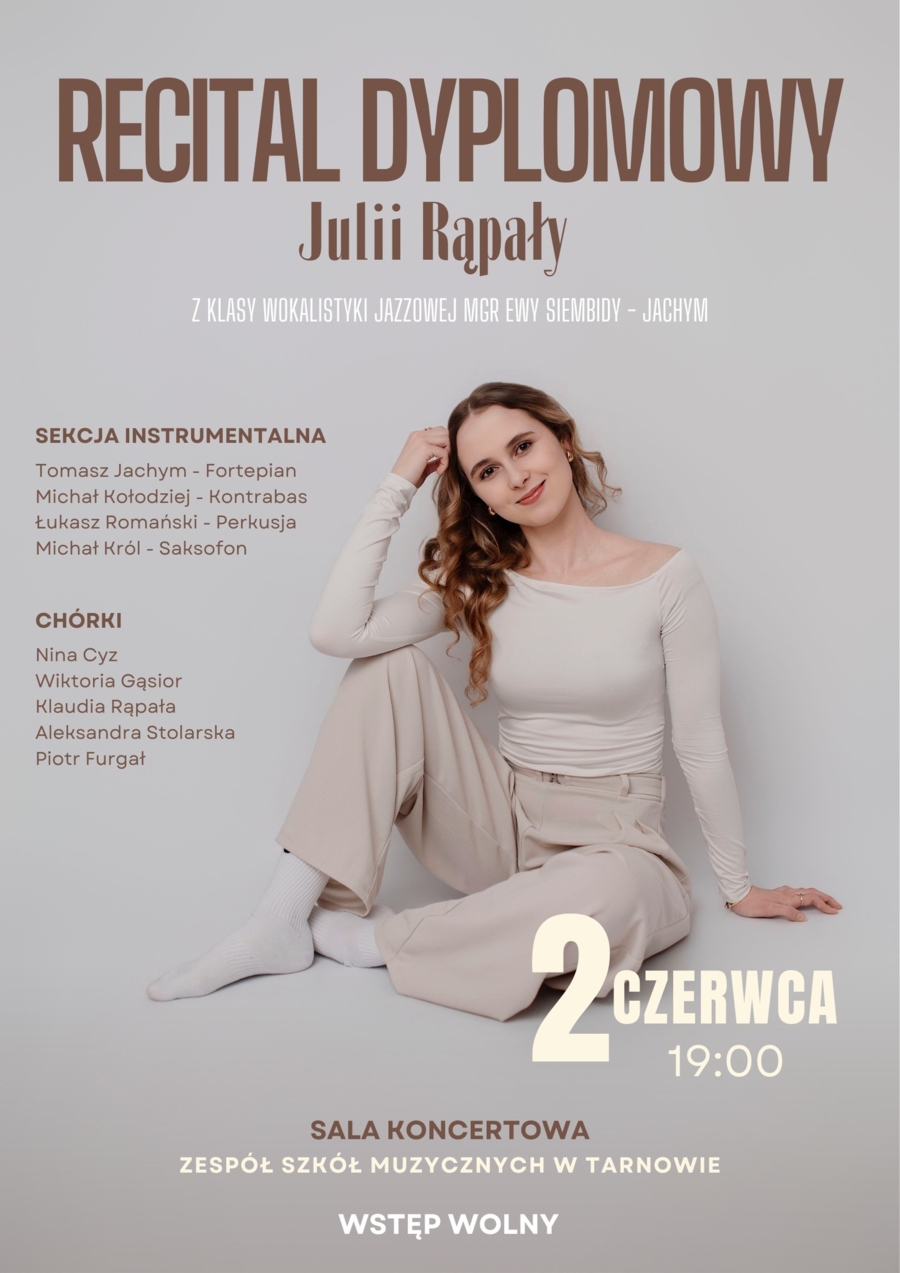 Plakat recitalu dyplomowego Julii Rąpały