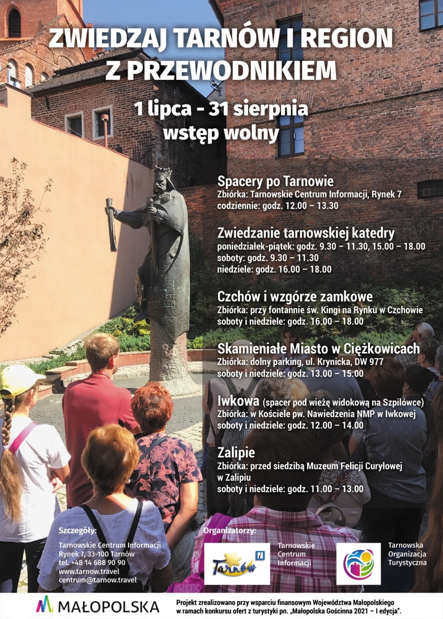 Plakat "Zwiedzaj Tarnów i region z przewodnikiem"